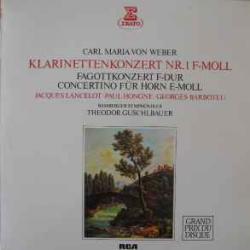 CARL MARIA VON WEBER Klarinettenkonzert F-dur, Fagottkonzert F-dur, Concertino Für Horn E-moll Виниловая пластинка 