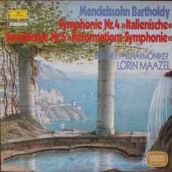 MENDELSSOHN Symphonie Nr. 4 »Italienische« / Symphonie Nr. 5 »Reformations-Symphonie« Виниловая пластинка 