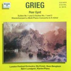 GRIEG Peer Gynt Suiten Nr. 1 Und 2, Klavierkonzert A-Moll Фирменный CD 
