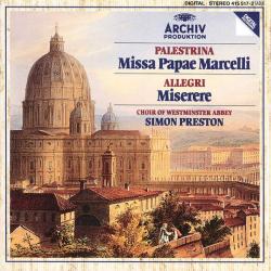 PALESTRINA   ALLEGRI Missa Papae Marcelli / Miserere Фирменный CD 