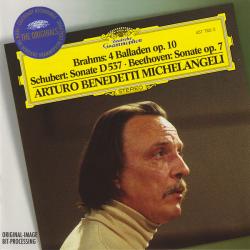 Brahms, Schubert, Beethoven, Arturo Benedetti Michelangeli Brahms: 4 Balladen Op. 10 - Schubert: Sonate D 537 - Beethoven: Sonate Op. 7 Фирменный CD 