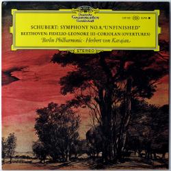 Schubert / Beethoven - Herbert von Karajan Symphonie Nr. 8 »Unvollendete« / Fidelio · Leonore III · Coriolan (Ouvertüren) Виниловая пластинка 