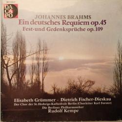BRAHMS Ein Deutsches Requiem Op. 45 Für Soli, Chor Und Orchester - Fest- Und Gedenksprüche Op. 109 Für Achtstimmigen Chor Виниловая пластинка 