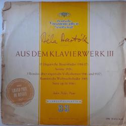BARTOK AUS DEM KLAVIERWERK II Виниловая пластинка 