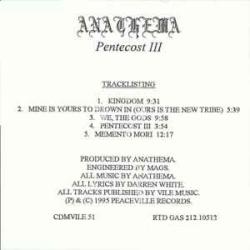 ANATHEMA Pentecost III Фирменный CD 