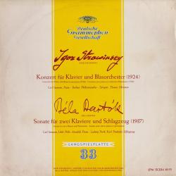 STRAWINSKY  BARTOK KONZERT FUR KLAVIER UND BLASORCHESTER  SONATE FUR ZWEI KLAVIERE UND SCHLAGZEUG Виниловая пластинка 