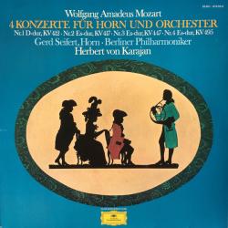 MOZART 4 Konzerte Für Horn Und Orchester • Nr.1 D-Dur, Kv 412 • Nr.2 Es-Dur, Kv 417 • Nr.3 Es-Dur, Kv447 • Nr.4 Es-Dur, Kv 495 Виниловая пластинка 