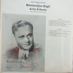 BENIAMINO GIGLI Arias & Duets (Never Recorded Commercially) Виниловая пластинка 