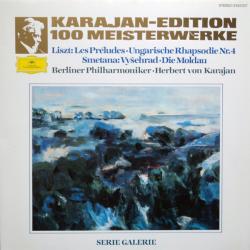 BERLINER PHILHARMONIKER Karajan-Edition 100 Meisterwerke - Liszt: Les Préludes · Ungarische Rhapsodie Nr.4 - Smetana: Vyšehrad · Die Moldau Виниловая пластинка 