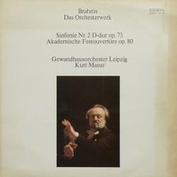 BRAHMS   KURT MASUR Sinfonie Nr. 2 D-dur Op. 73 / Akademische Festouvertüre Op. 80 Виниловая пластинка 